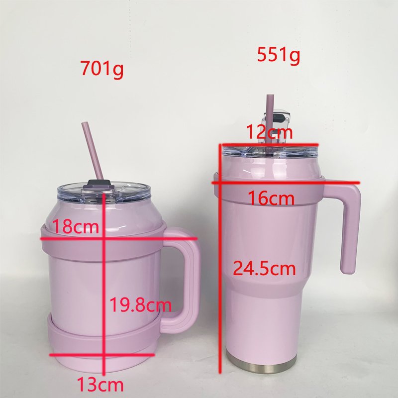 2023 popular 18/8 stainless steel vacuum flask 50oz Hot tumbler with handle and straw customize logo ready to ship