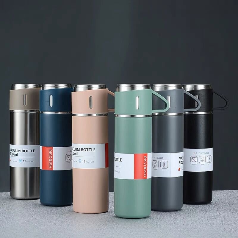 Hot Selling Vacuum Flask Set 500 ml Double Wall Water Bottle Gift Set Vacuum Flask Set