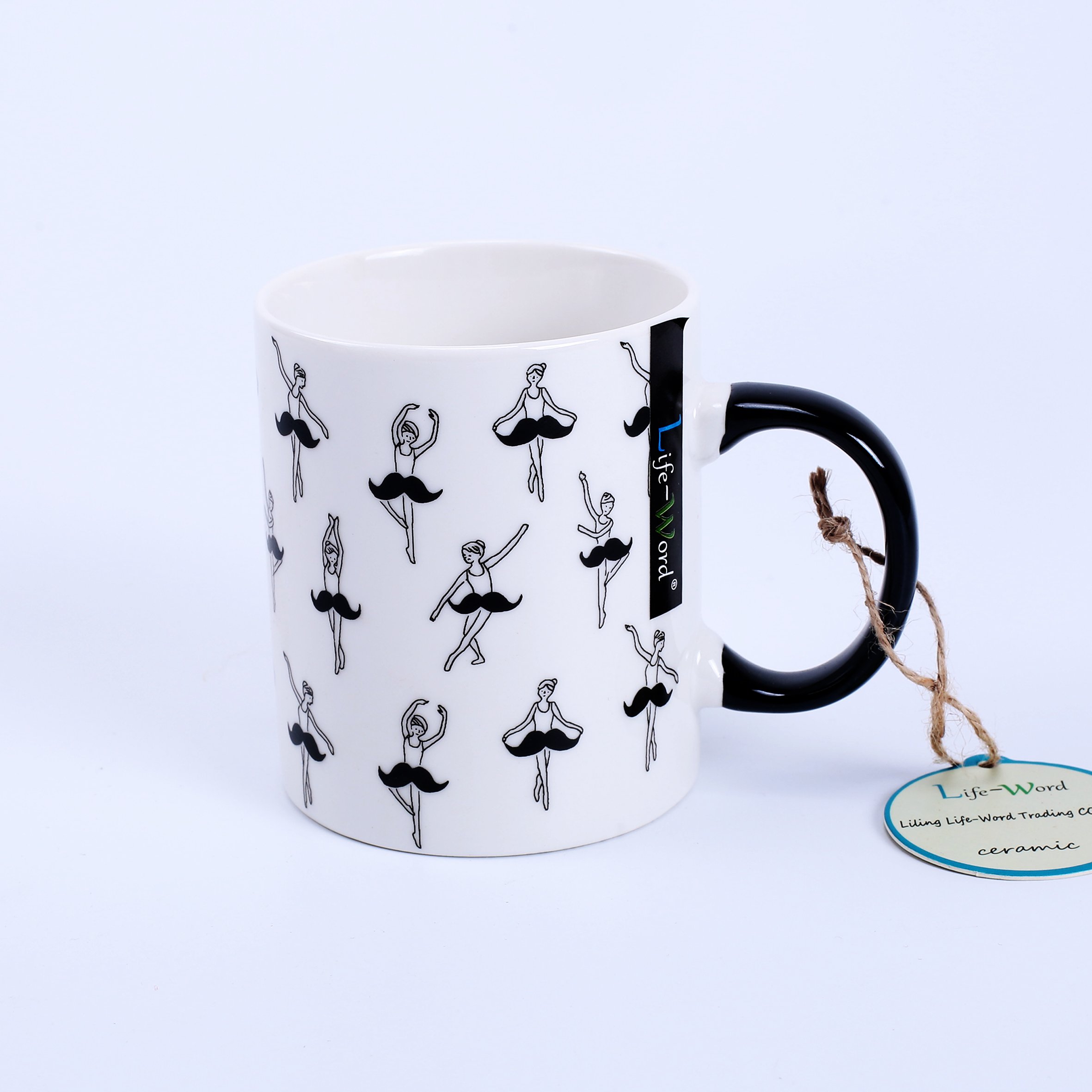 Shaped Coffee Cup Plain White Porcelain Mug Hot Sale Straight Customized Mugs Ceramic Bohemian HANDGRIP Food Contact Safe 350ml