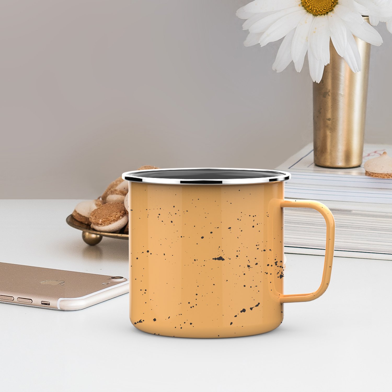 1100ml 37oz Custom Size Logo Color Easy Clean Large Capacity Enamel Coffee Mug With Handle Coffee Mug