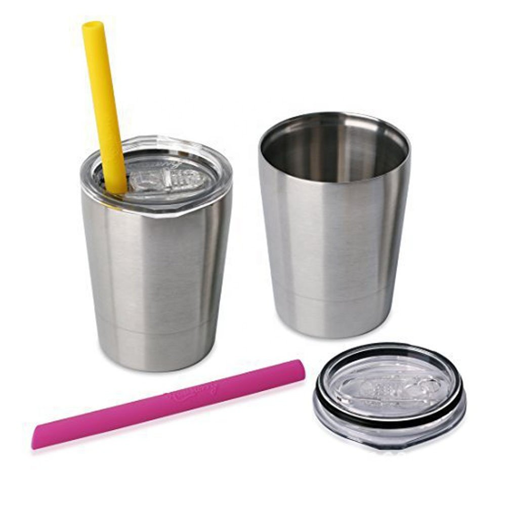 New 8oz Powder Coated Double Wall Stainless Steel Reusable Vacuum Mug With Lid