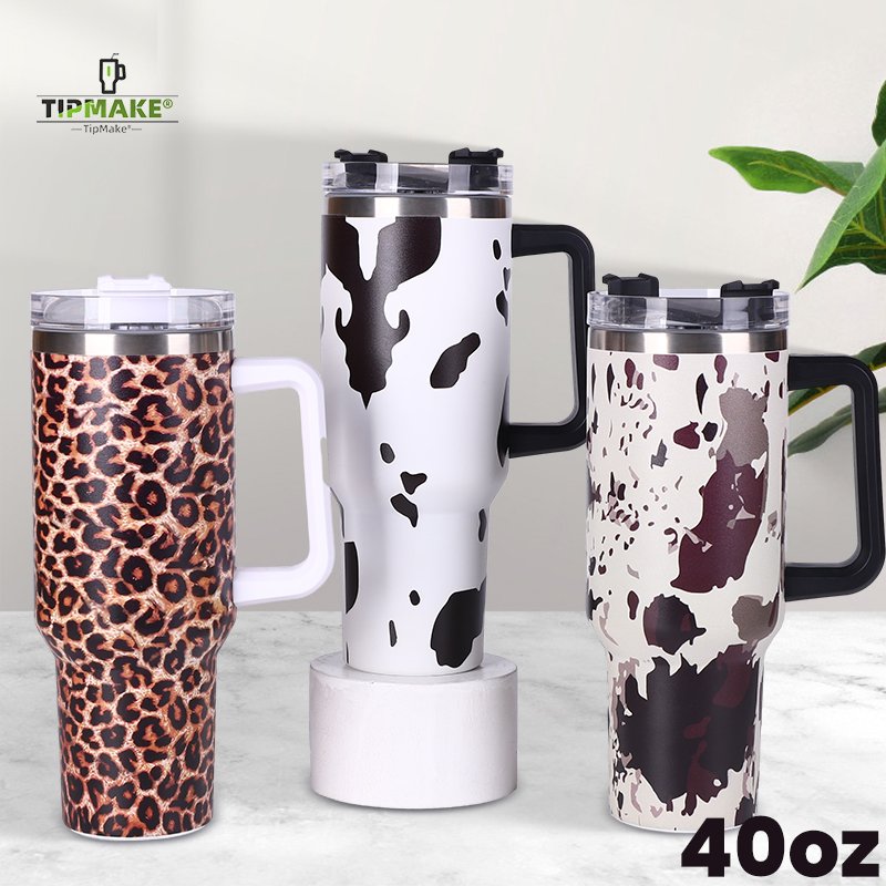 YEDI 40oz Double Wall Stainless Steel Vacuum Travel Mug With Handle and lid