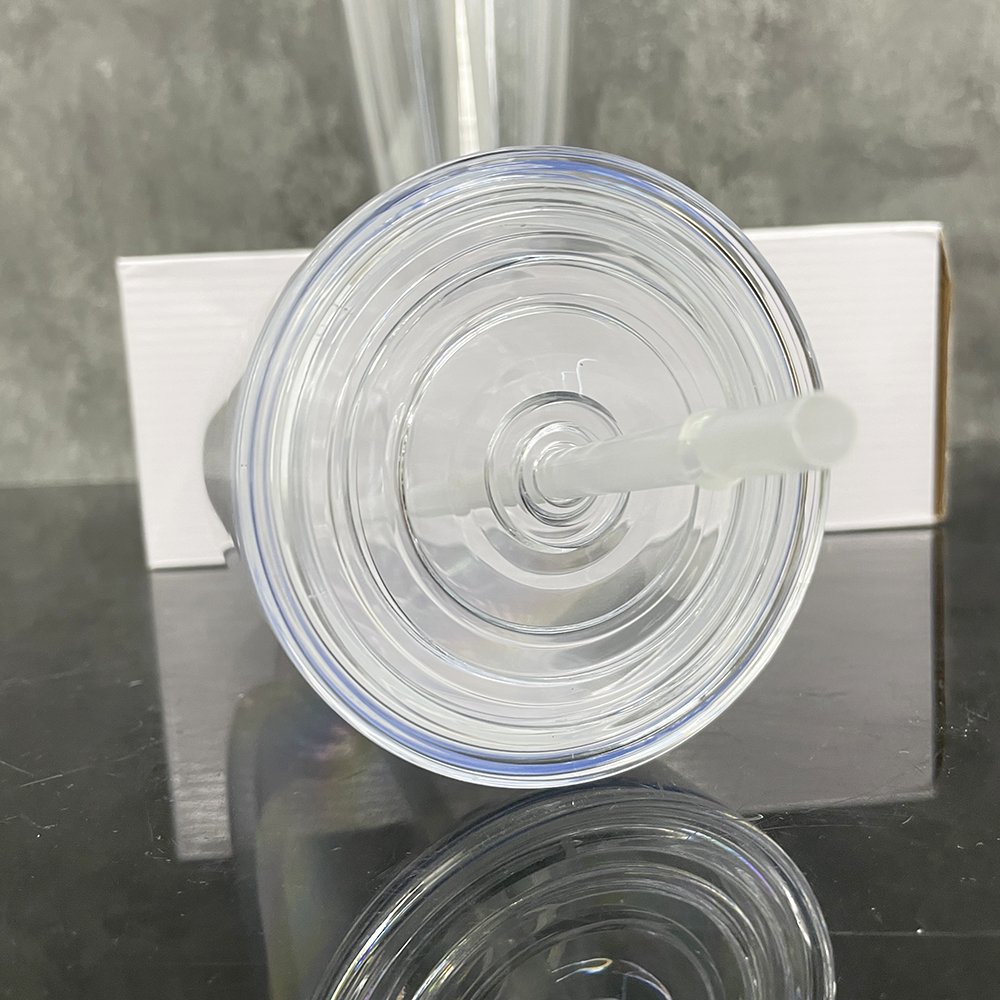 New arrival 25oz BPA free snowglobe clear drinking glasses plastic cup double wall blank glitter transparent acrylic tumbler mug