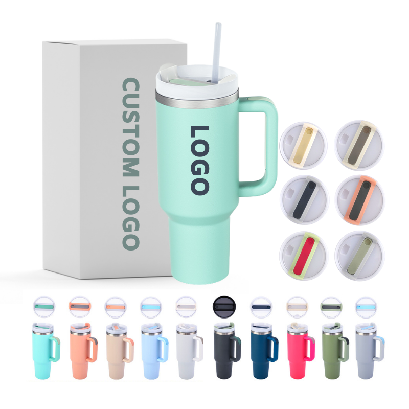 40OZ Tumblers With Handle And Straw Adventure Custom Logo Stainless Steel Vacuum Mug Ready To Ship