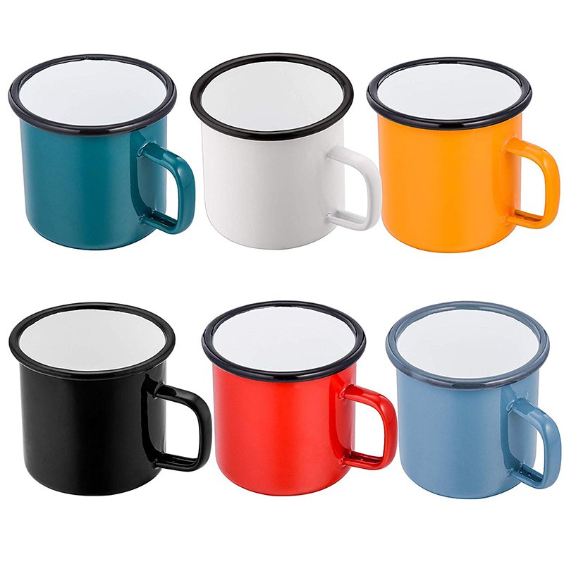 Wholesale diswash safe sublimation vintage customized logo enamel coffee mug