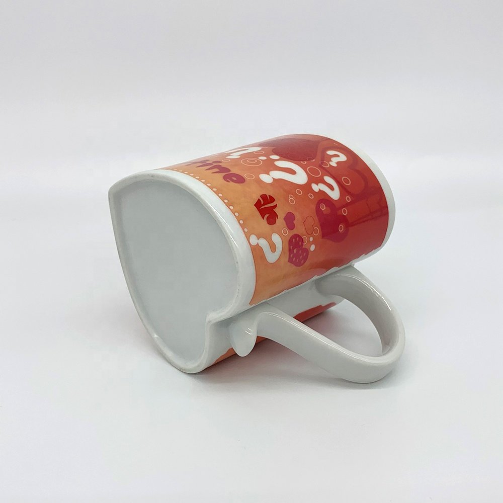 High Quality Custom Valentines Gift 11 oz Ceramic Heart Shape Mug