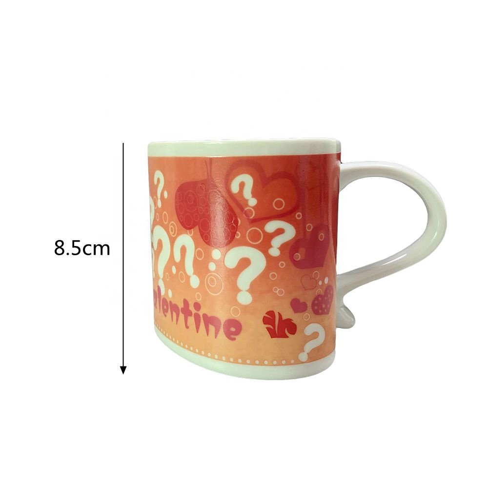 High Quality Custom Valentines Gift 11 oz Ceramic Heart Shape Mug