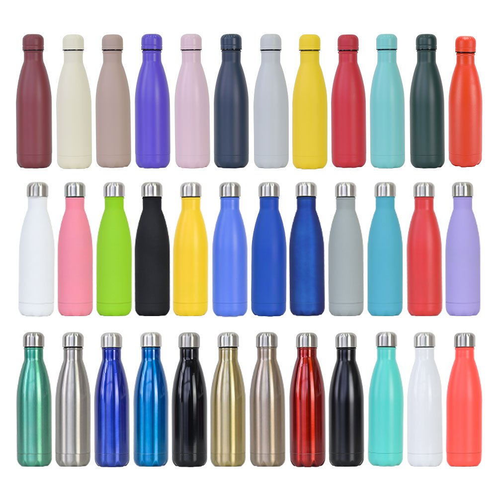 wholesale 350ml 500ml 750ml 1000ml tumbler cups travel coffee mug 304 double wall cola shape stainless steel water bottle