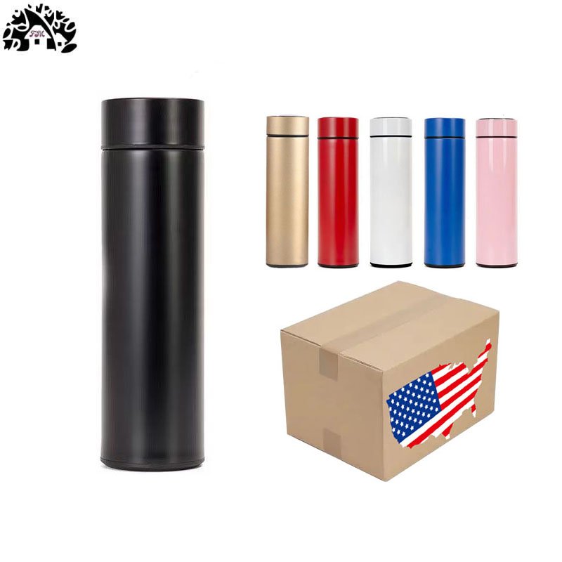 Wholesale custom 304 stainless steel thermos cup business Annual meeting gift straight cup temperature display smart water cup