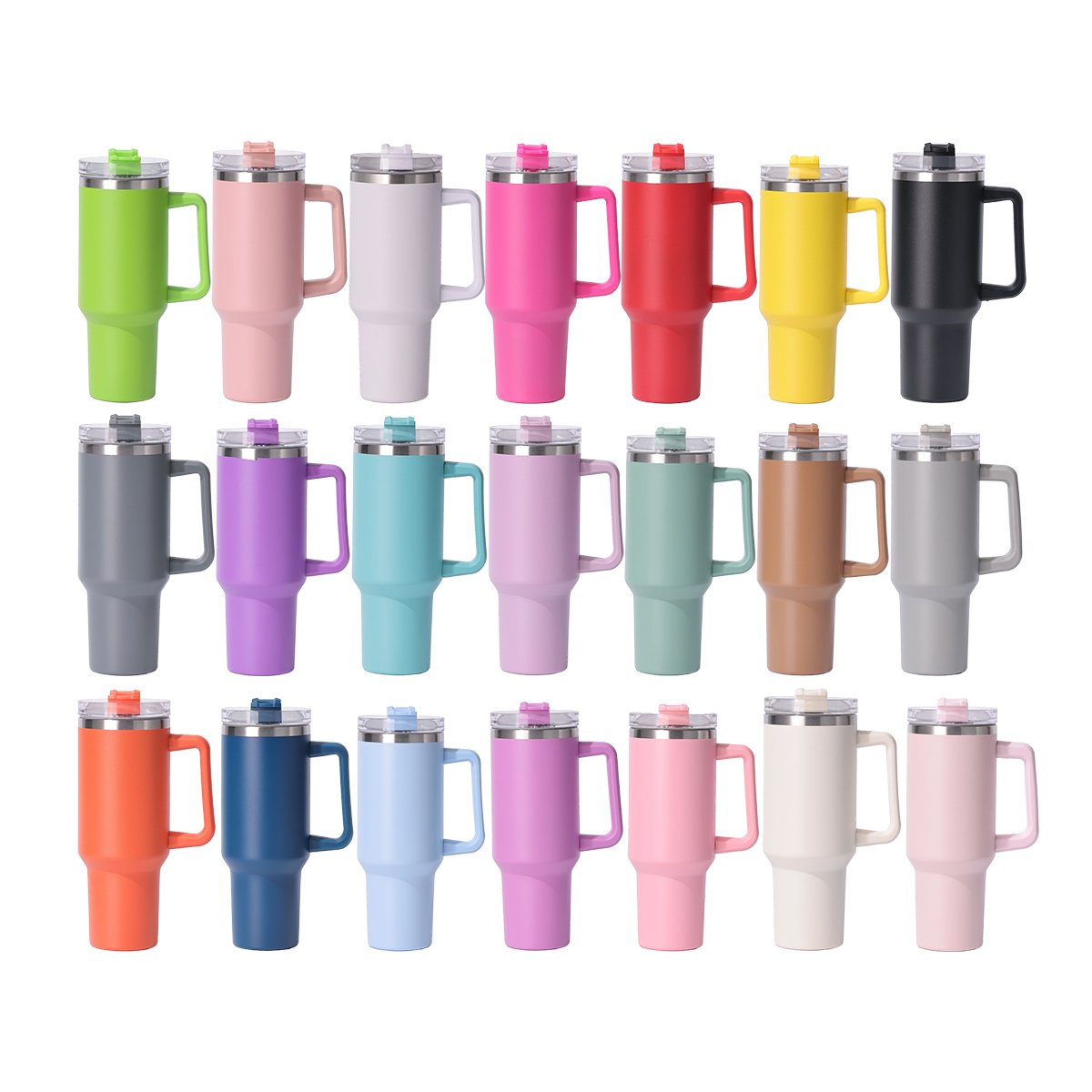 40oz Bottle with Handle Hot Coffee Mug Cup Thermal Stainless Steel Tumbler with Straws Vacuum Flask Insulated Portable Cup