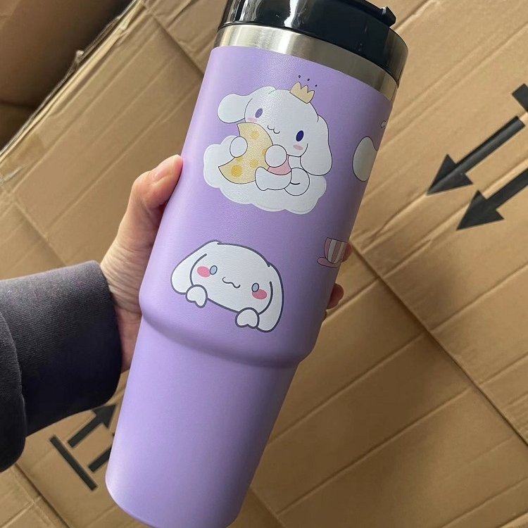 Wholesale 30oz cartoon hello Kittye vacuum cup Cute Lilo Stitch Tumbler Mugs Kawaii sanrioe thermos cup Mouse &Duck cup for gift