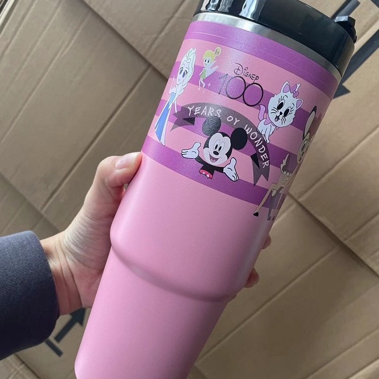 Wholesale 30oz cartoon hello Kittye vacuum cup Cute Lilo Stitch Tumbler Mugs Kawaii sanrioe thermos cup Mouse &Duck cup for gift