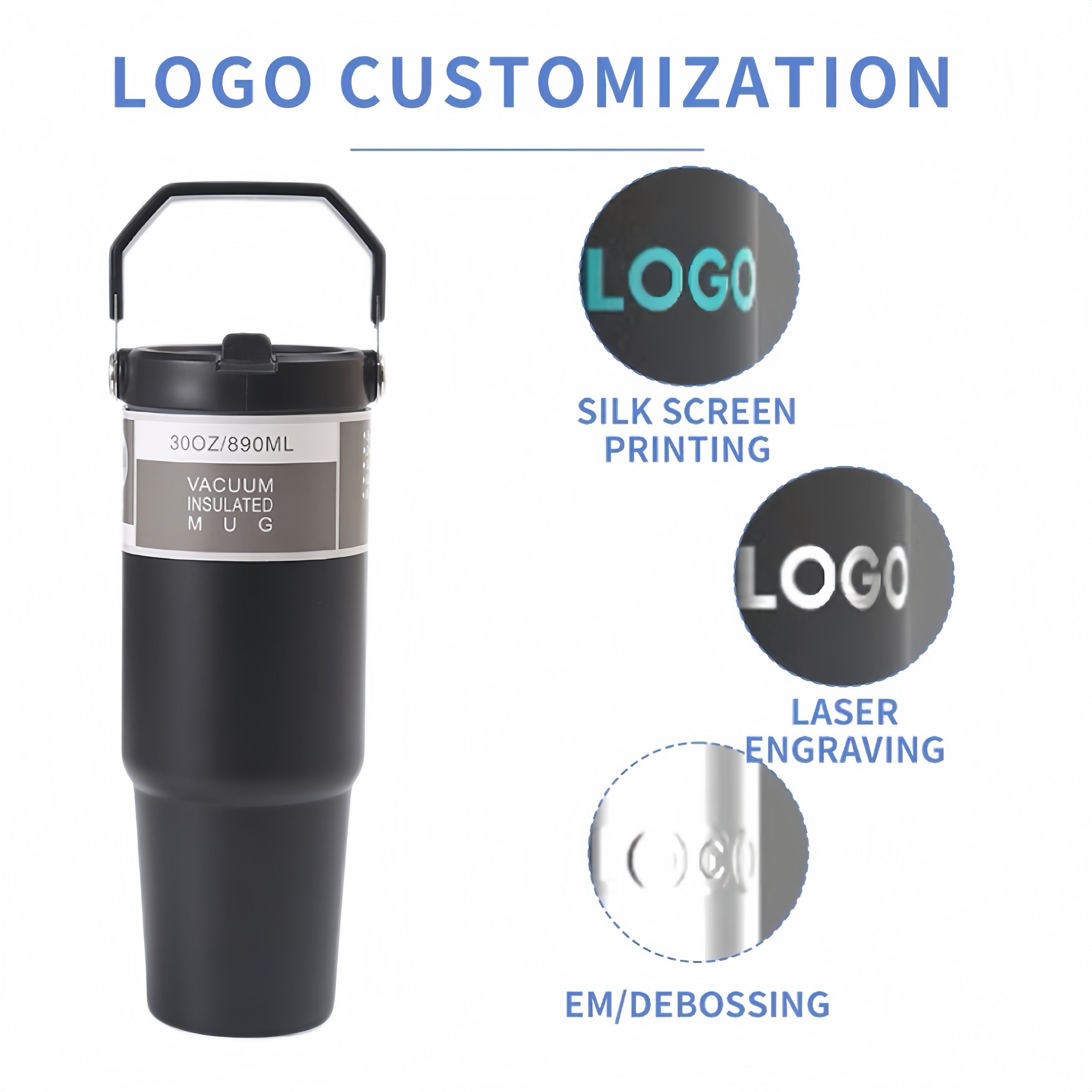 High Quality 500ml 304 Stainless Steel Vacuum Flask Thermos Cup Set Custom Logo Heat Insulation Beer Mugs Lid Hot Business Gift