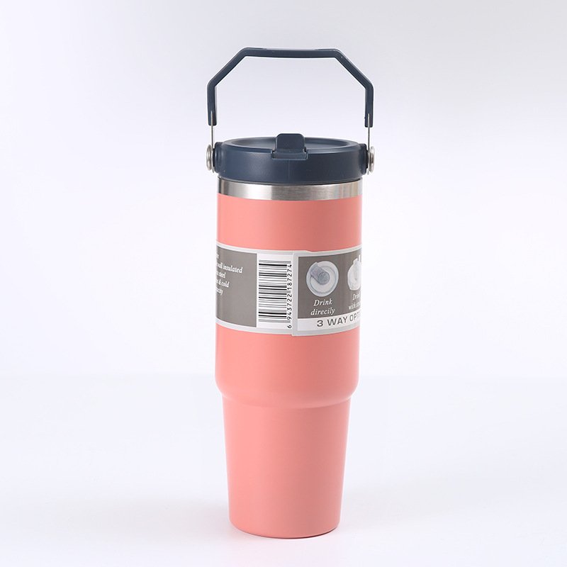 High Quality 500ml 304 Stainless Steel Vacuum Flask Thermos Cup Set Custom Logo Heat Insulation Beer Mugs Lid Hot Business Gift