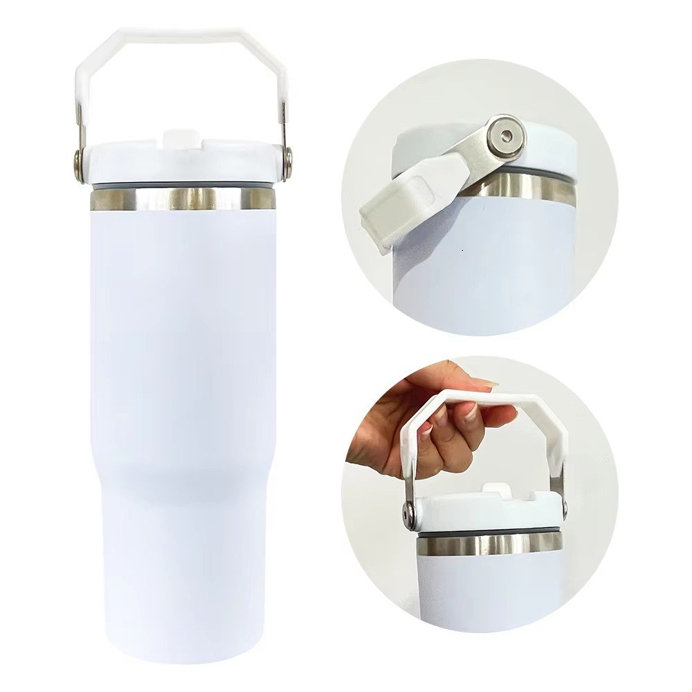 High Quality 500ml 304 Stainless Steel Vacuum Flask Thermos Cup Set Custom Logo Heat Insulation Beer Mugs Lid Hot Business Gift