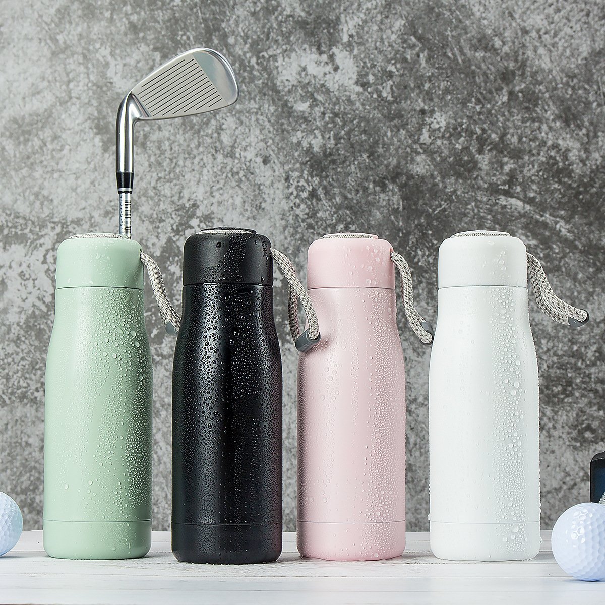 350ml 500ml Wholesale stainless steel water bottles with strap travel portable vacuum flask Insulated water bottles