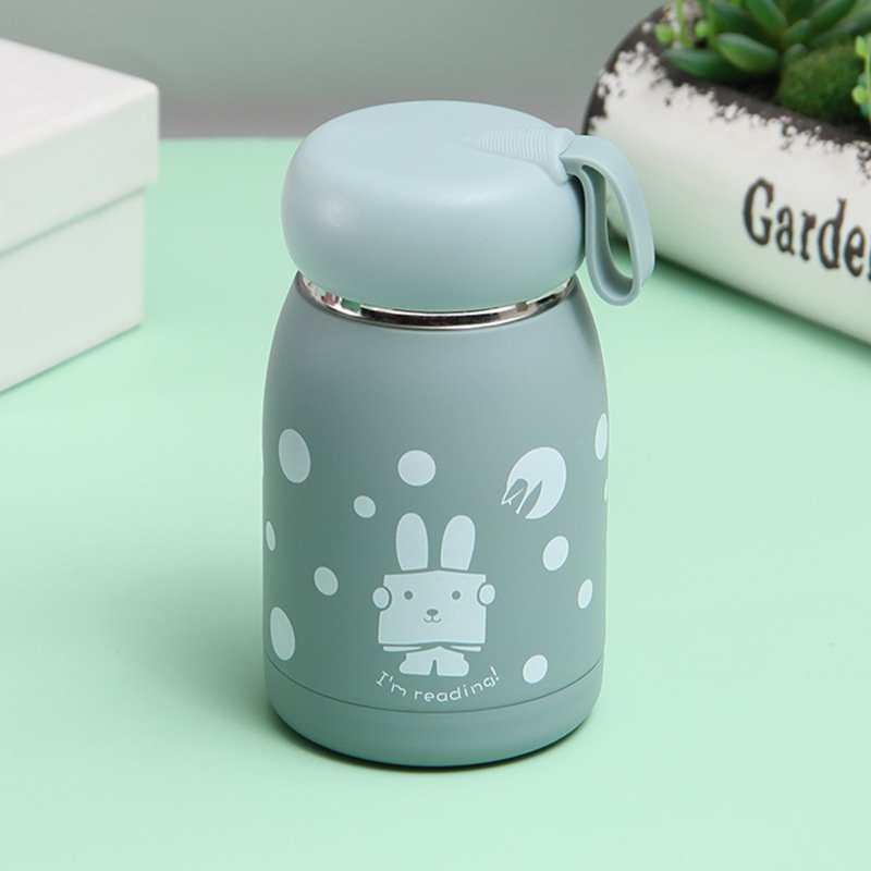 Mini Creative Rabbit Design Stainless Steel Water Bottle Custom Cute Thermos Vacuum Flasks Insulated Tumbler Cup with Lid