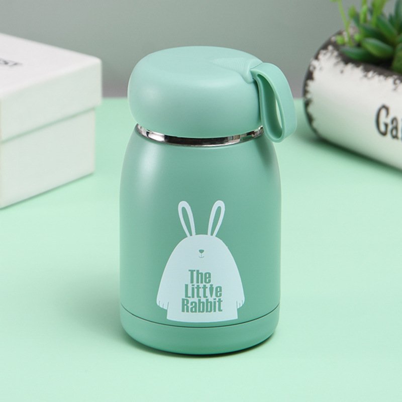 Mini Creative Rabbit Design Stainless Steel Water Bottle Custom Cute Thermos Vacuum Flasks Insulated Tumbler Cup with Lid