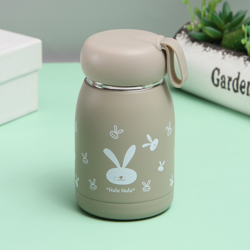 Mini Creative Rabbit Design Stainless Steel Water Bottle Custom Cute Thermos Vacuum Flasks Insulated Tumbler Cup with Lid
