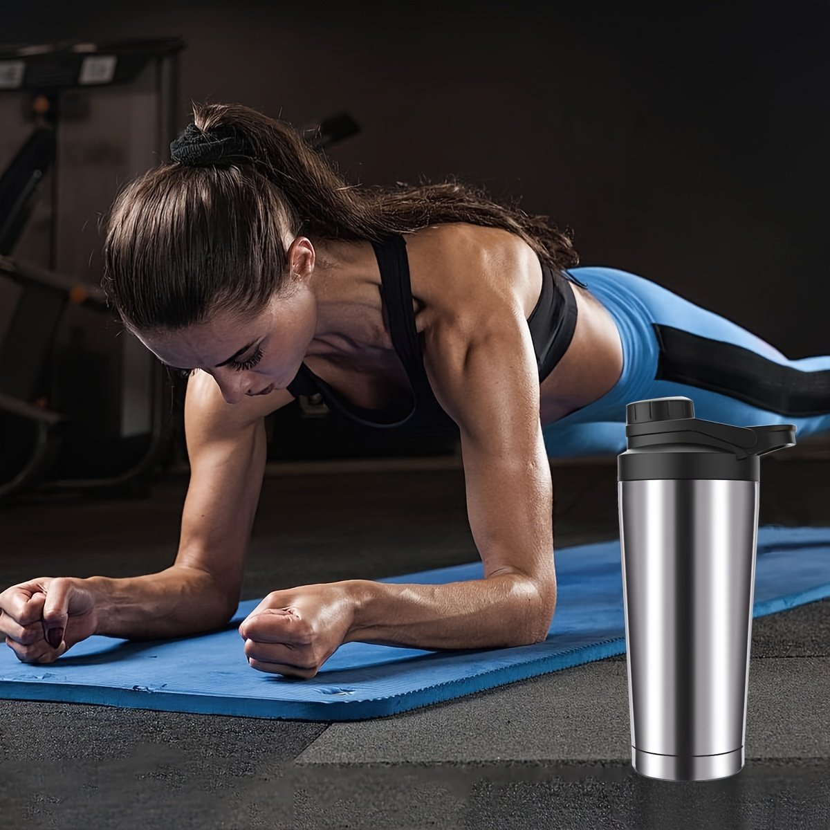 custom logo 500ml 750ml stainless steel shaker bottle gym fitness protein double wall vacuum insulated shaker bottle