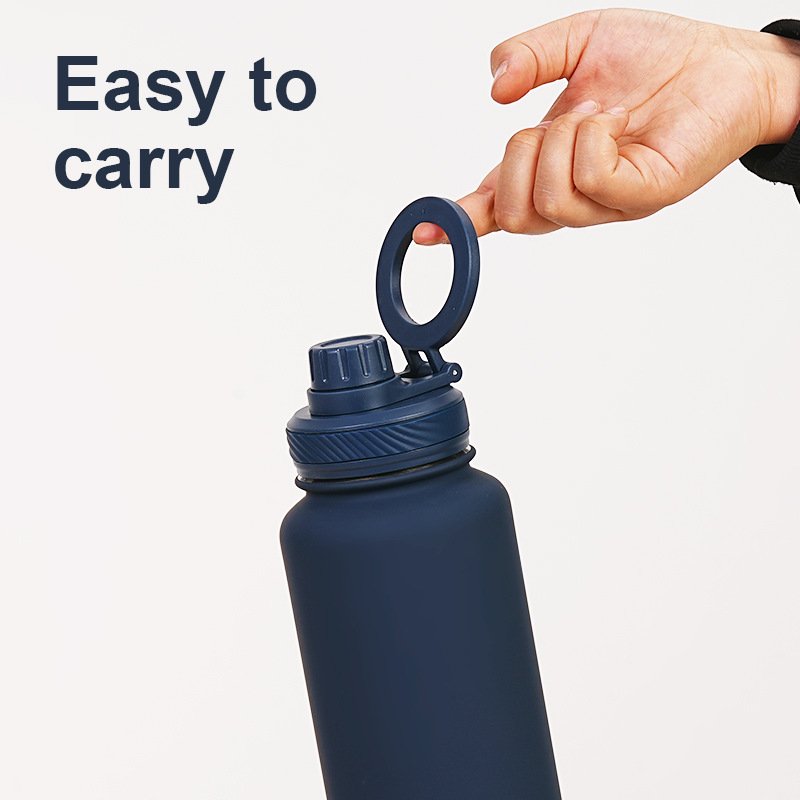 Custom Logo Thermal Portable Travel Insulated Vacuum Flasks & Thermals Stainless Steel Water Bottle With Phone Holder