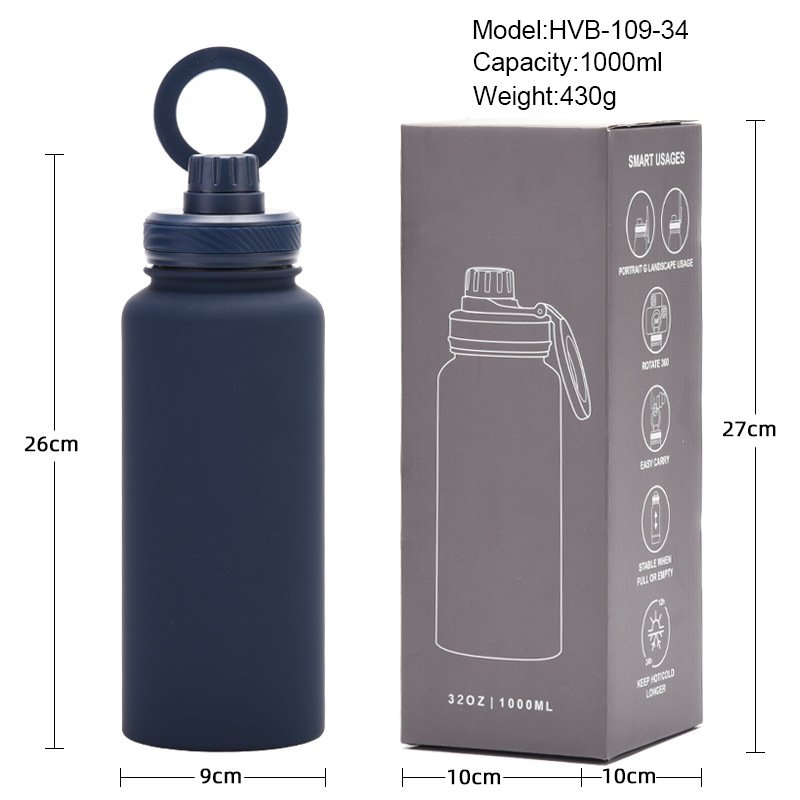 Custom Logo Thermal Portable Travel Insulated Vacuum Flasks & Thermals Stainless Steel Water Bottle With Phone Holder