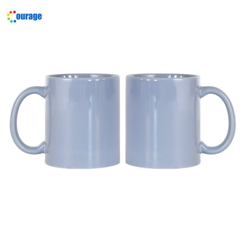 Plain beige color sublimation ceramic blank coffee mugs wholesale 11oz coated sublimation mug cup for sublimation