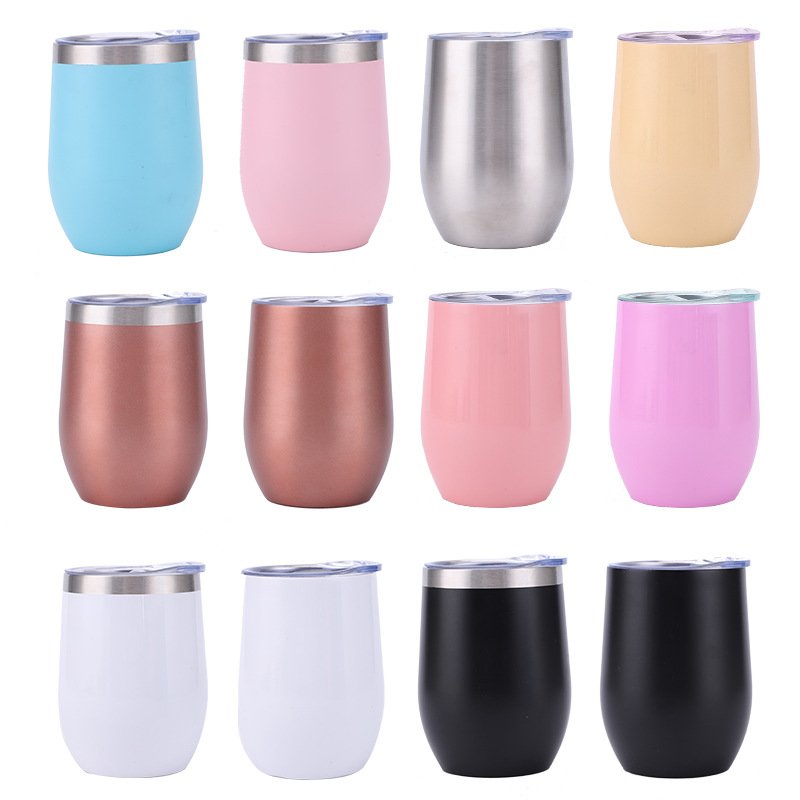 Sustainable Products 2024 12oz Thermal Cup Metal Beer Can Wine Tumbler Insulated Water Bottle Small Thermos Bottle Vacuum Flask