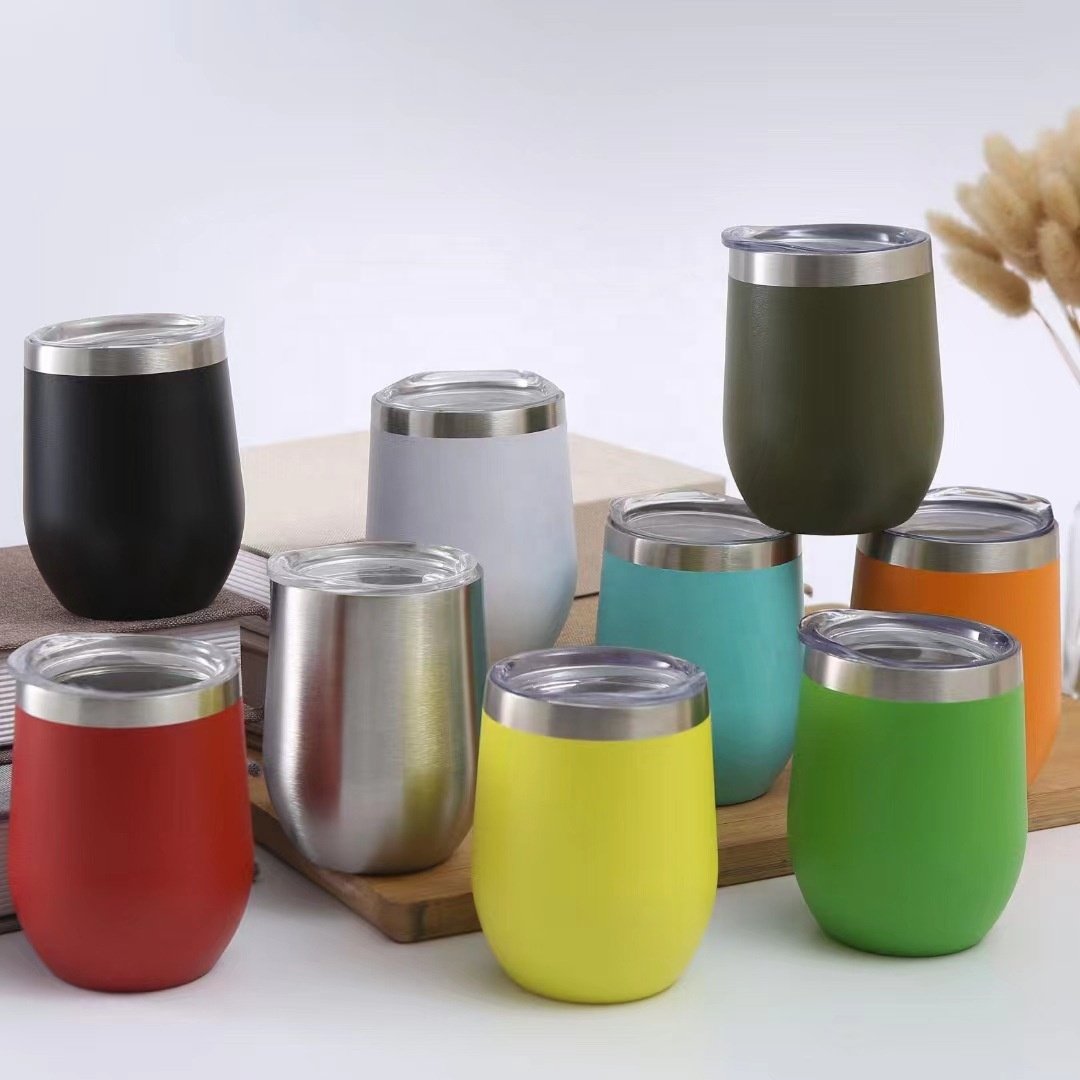 Sustainable Products 2024 12oz Thermal Cup Metal Beer Can Wine Tumbler Insulated Water Bottle Small Thermos Bottle Vacuum Flask