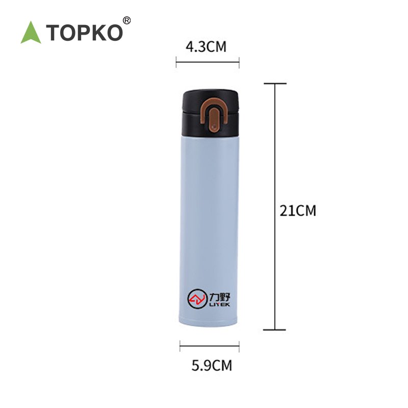 TOPKO Stainless Steel Vacuum Flask Water Bottle Travel 380ML Sport Water Bottle with Lid Stainless Steel Water Bottle