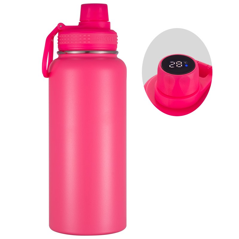 Customized logo Led Temperature Display double wall insulated Vacuum Flask wide mouth stainless steel Sport smart water bottle