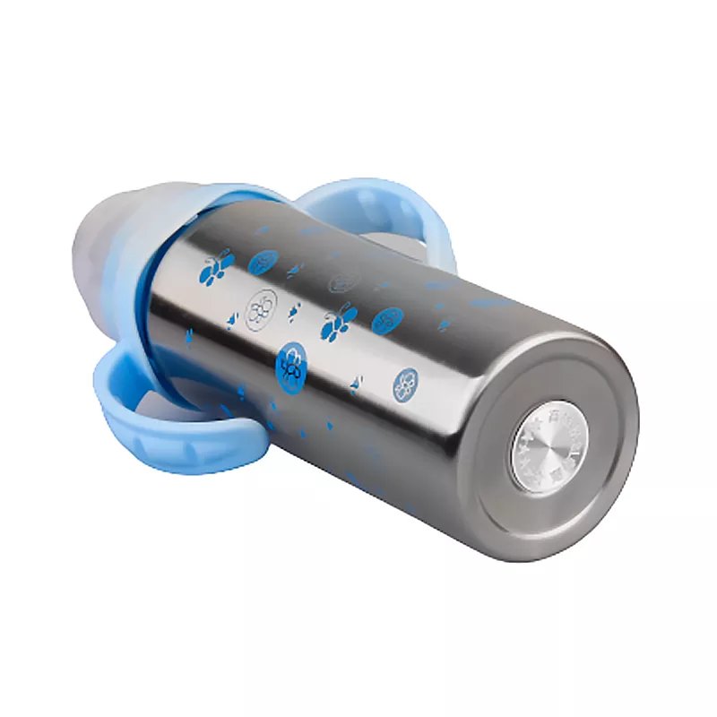 Double Wall Baby Flask Bottle Pacifier Stainless Kids Milk Feeding Water Bottle With Nipple