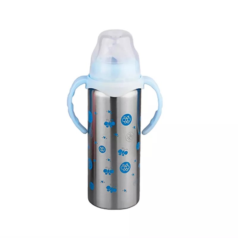 Double Wall Baby Flask Bottle Pacifier Stainless Kids Milk Feeding Water Bottle With Nipple