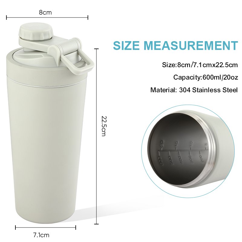 New design double wall insulated 304 stainless steel wholesale protein shaker water bottle bpa free with compartments ball