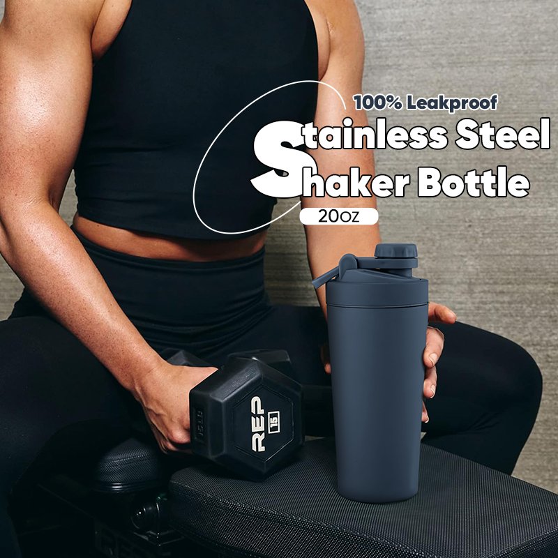 New design double wall insulated 304 stainless steel wholesale protein shaker water bottle bpa free with compartments ball