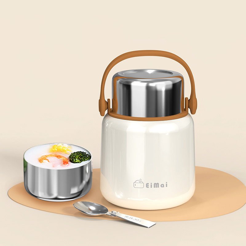 Stainless Steel Warming Vacuum Flask Suitable For Office Workers and Students to Carry Meals Heat Preservation Small Bucket