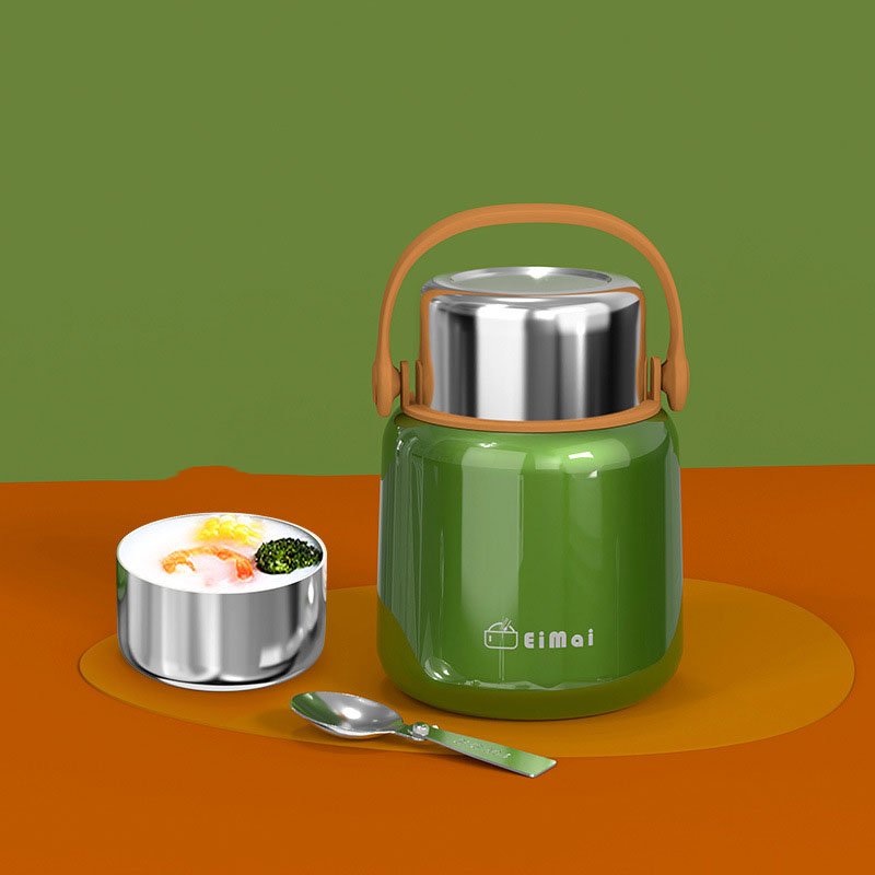 Stainless Steel Warming Vacuum Flask Suitable For Office Workers and Students to Carry Meals Heat Preservation Small Bucket