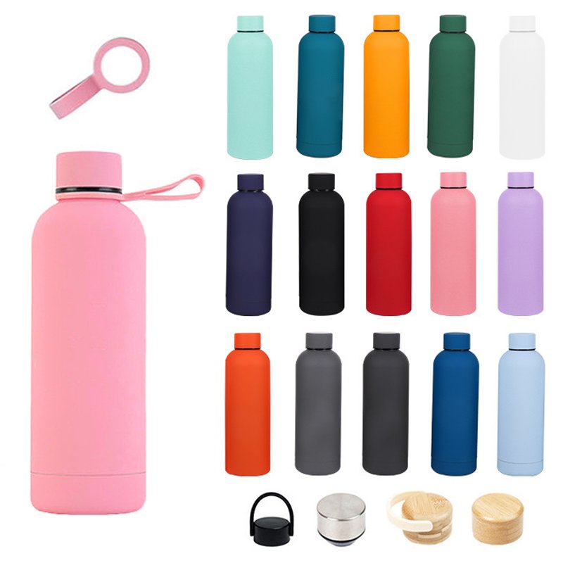 Customized color logo reusable sport metal bottles sublimation stainless steel vacuum flasks thermos drinking water bottle