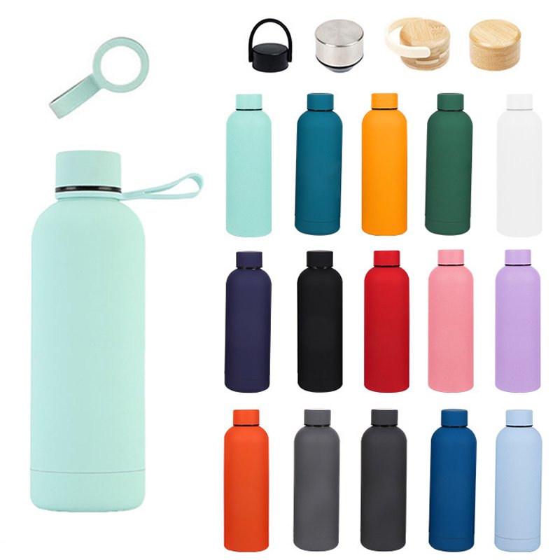 Customized color logo reusable sport metal bottles sublimation stainless steel vacuum flasks thermos drinking water bottle