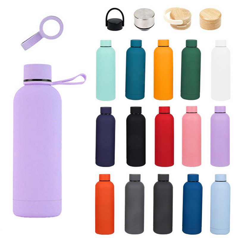 Customized color logo reusable sport metal bottles sublimation stainless steel vacuum flasks thermos drinking water bottle