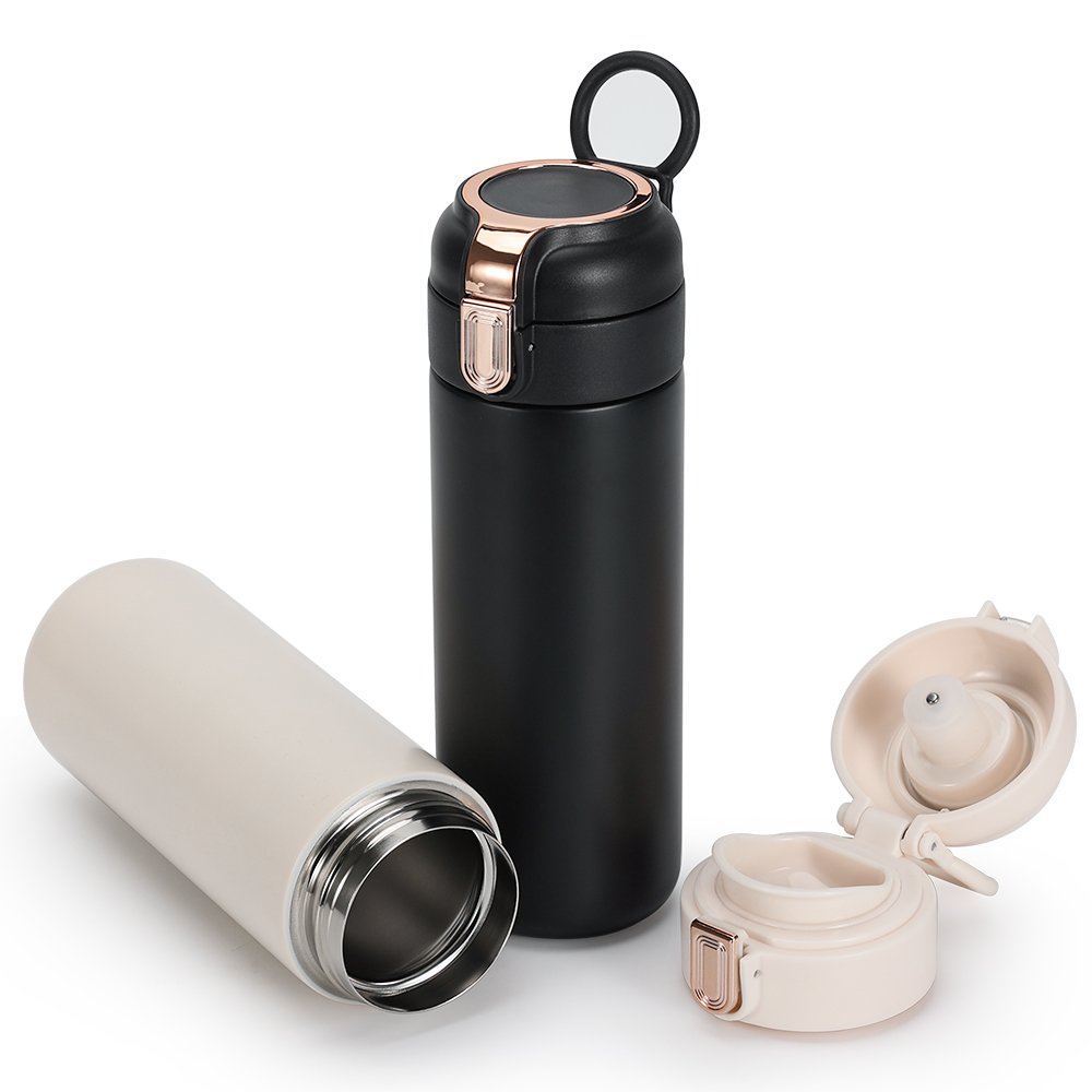 Hot selling 400ml vacuum insulated LED temperature display smart water bottle custom logo digital thermos