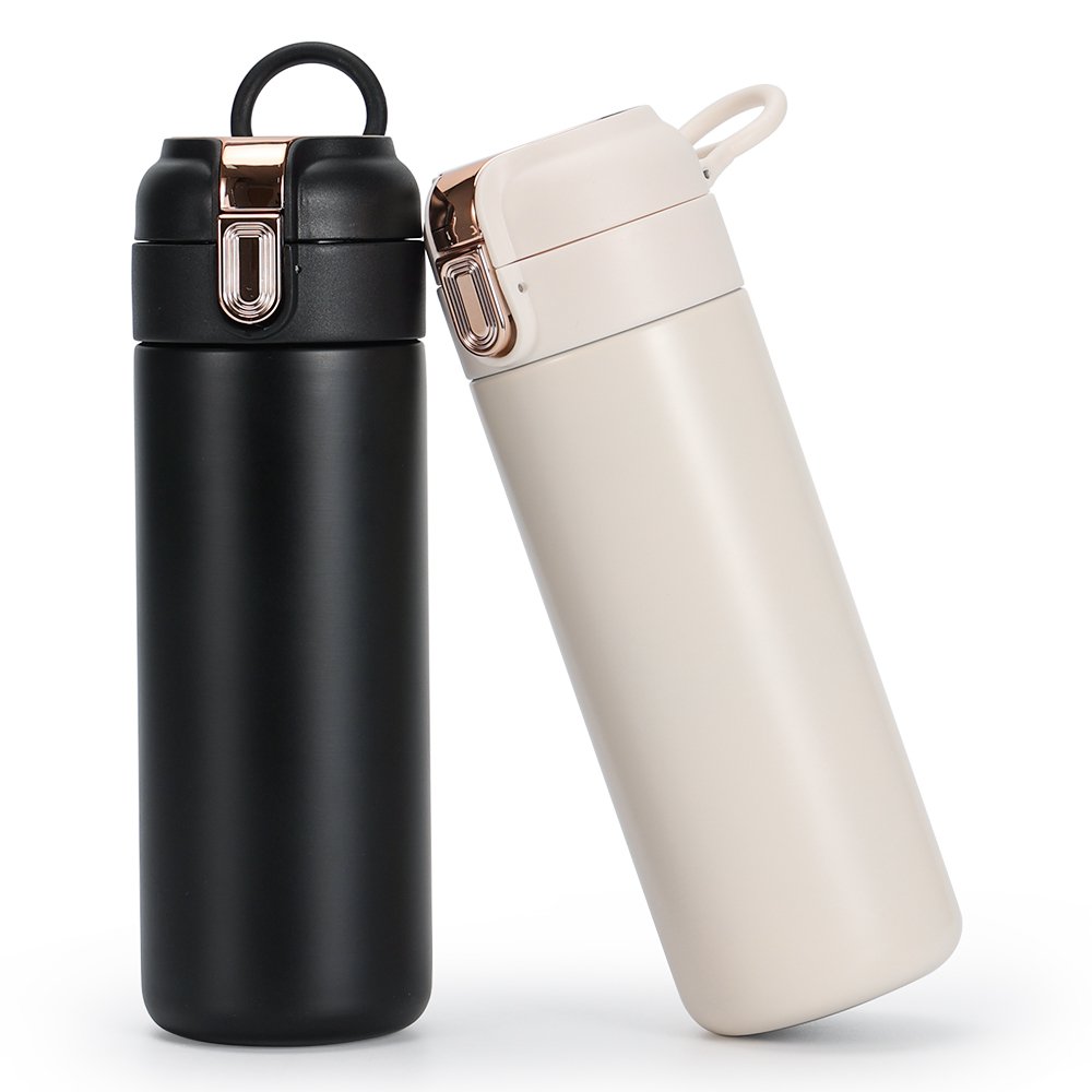 Hot selling 400ml vacuum insulated LED temperature display smart water bottle custom logo digital thermos