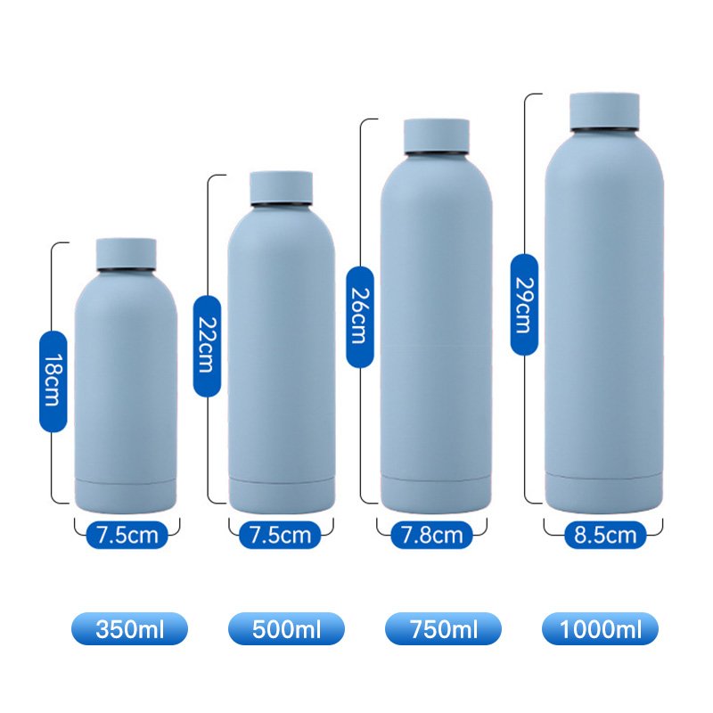 Custom soft touch double wall insulated hiking drink bottle 500ml vacuum flask stainless steel thermal water bottles