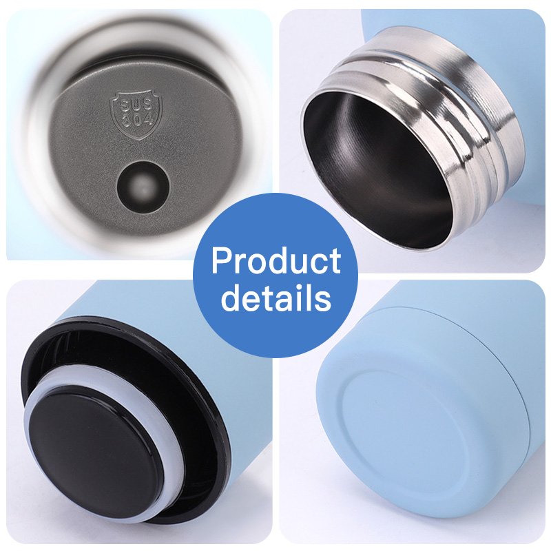 Custom soft touch double wall insulated hiking drink bottle 500ml vacuum flask stainless steel thermal water bottles