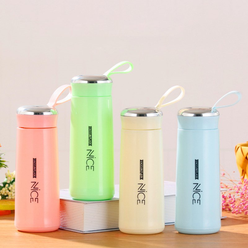 New Nice glass liner creative water bottle simple department store student bottle advertising gift bottle