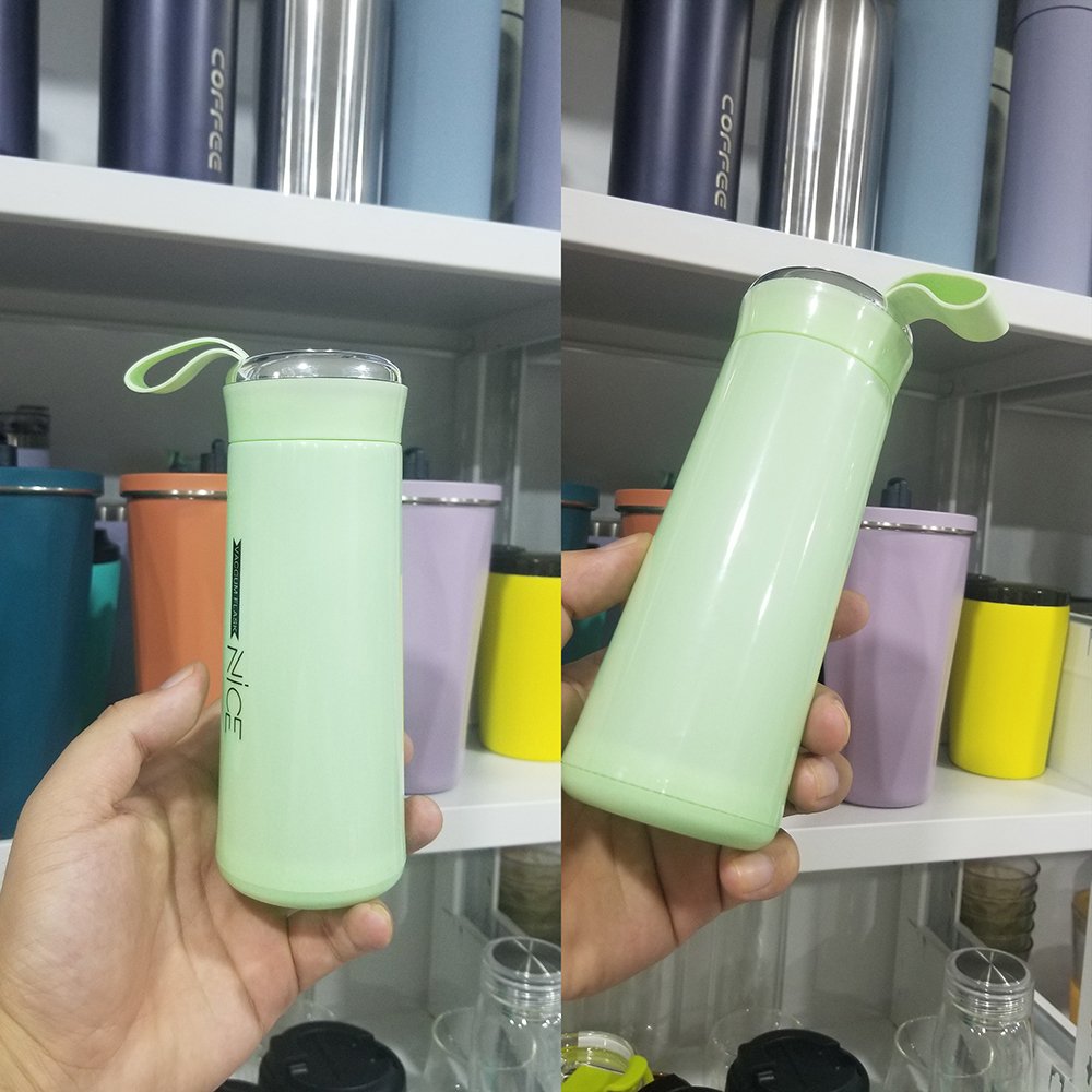 New Nice glass liner creative water bottle simple department store student bottle advertising gift bottle
