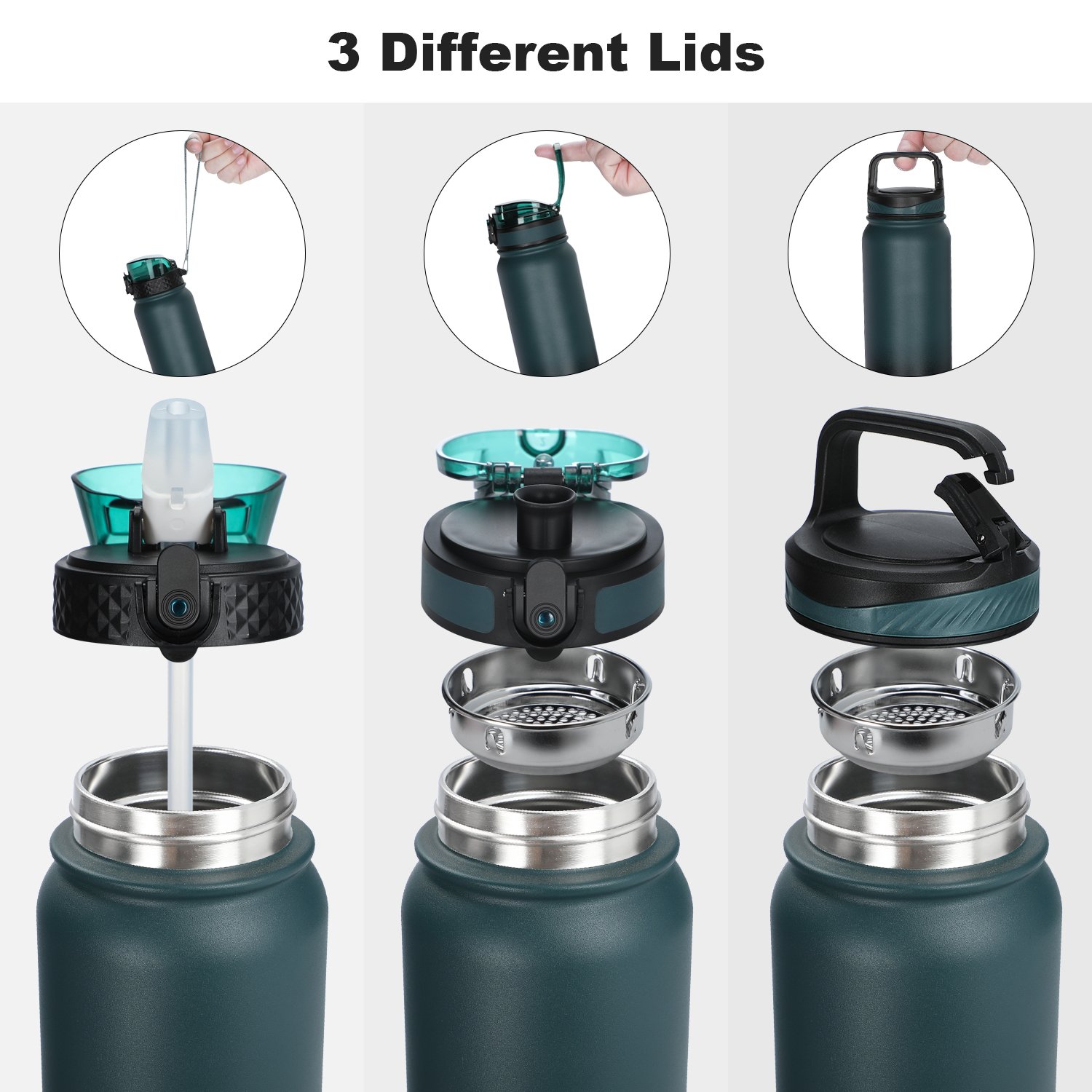 1000ml Double Wall Stainless Steel Travel Tumbler Thermos Portable Vacuum Flask Water Bottle For Sports With Custom Logo