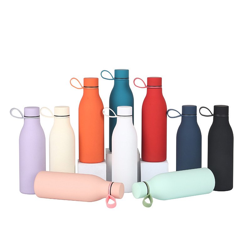 550ML American Style Soft Touch Stainless Steel 304 Insulated Travel Water Bottle Custom Logo Matte Rubber Coated Vacuum Flask