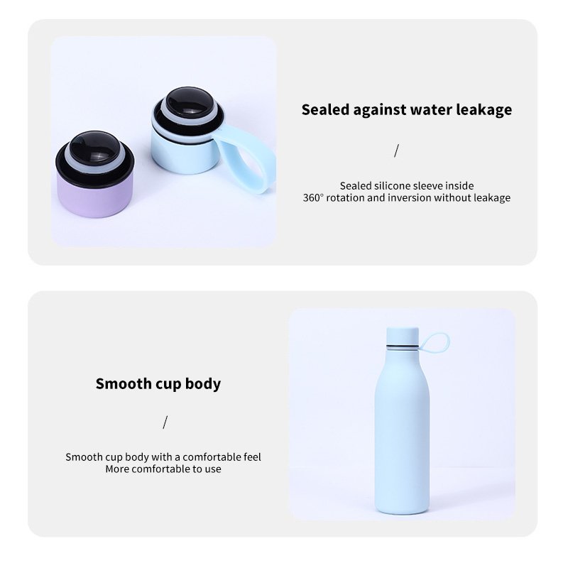 550ML American Style Soft Touch Stainless Steel 304 Insulated Travel Water Bottle Custom Logo Matte Rubber Coated Vacuum Flask