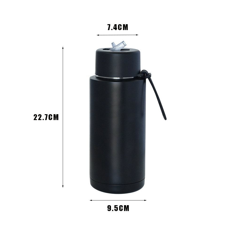 Custom 34oz stainless steel vacuum flask reusable KEWIXY style double wall insulated 34oz ceramic water bottle with straw